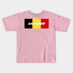 Antwerp City in Belgian Flag Kids T-Shirt